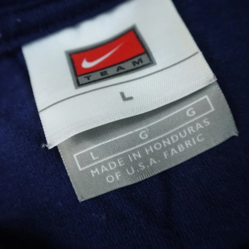 VTG New York Yankees Shirt Mens L Blue Nike‎ Center Swoosh MLB Baseball Tee 90s